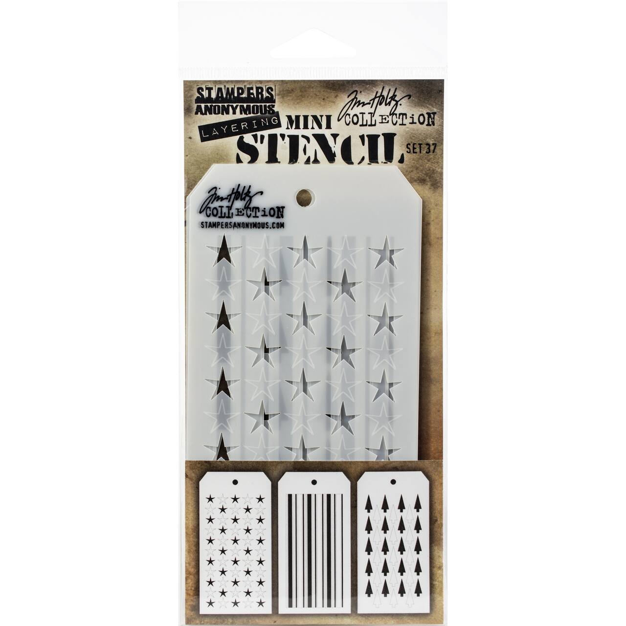 Stampers Anonymous Tim Holtz&#xAE; Mini #37 Layering Stencil Set